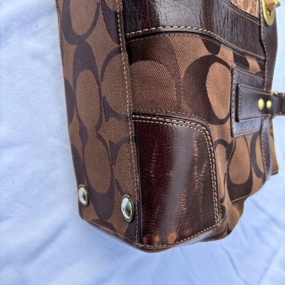Coach Brown Hamton Signature Shoulder Bag # 11072 - Picture 8 of 14